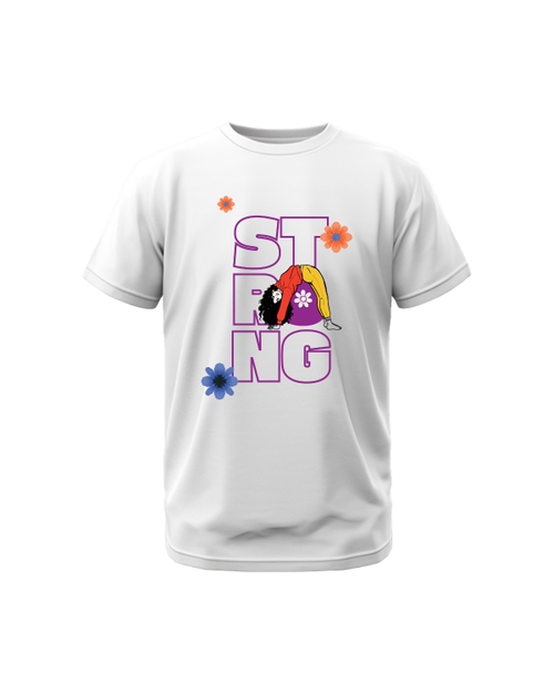 Strong Women GB Pima Round Neck T-Shirt White